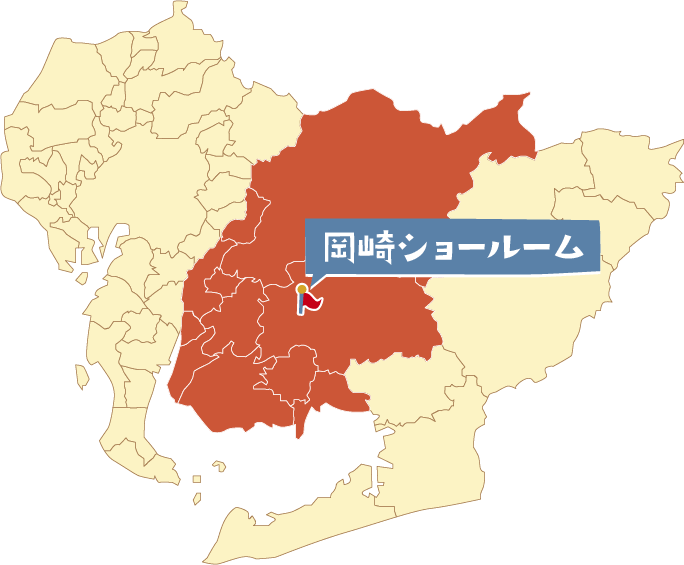 プロデュースエリアは岡崎市を中心に三河周辺地域です